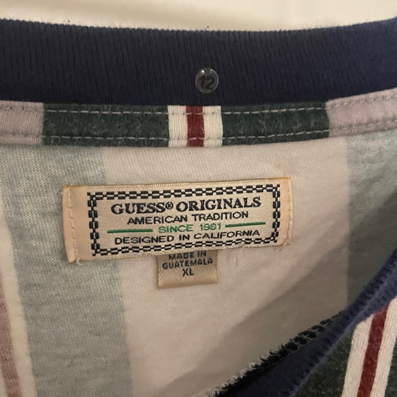 Men’s Vintage Striped Color Block Guess Tee - Picture 3 of 3